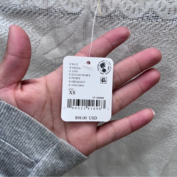 NWT Free People Delilah Long Sleeve Top Color: Clean Ivory size XS boho women’s - Picture 7 of 9